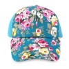 CAUSAL WOMEN FLORAL PRINT MESH SUN VISOR SPORTS CAP (AZURE)