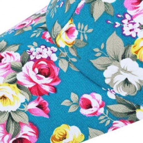 CAUSAL WOMEN FLORAL PRINT MESH SUN VISOR SPORTS CAP (AZURE)