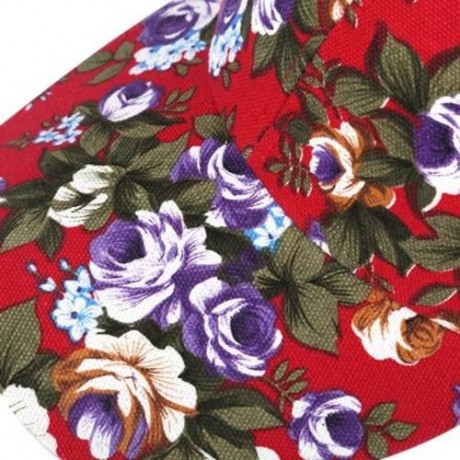 CAUSAL WOMEN FLORAL PRINT MESH SUN VISOR SPORTS CAP (BRIGHT RED)
