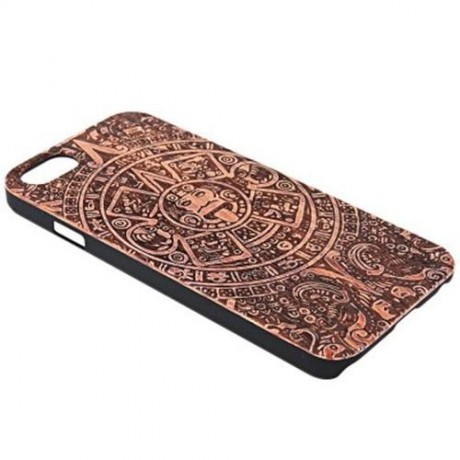 RETRO TOTEM PATTERN EMBOSSMENT CARVING DESIGN WOOD BACK CASE COVER FOR IPHONE 6 / 6S (DEEP