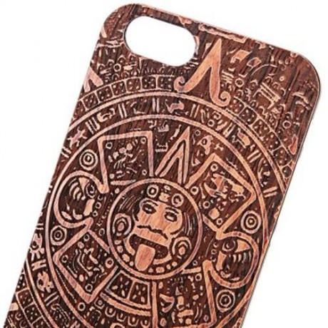 RETRO TOTEM PATTERN EMBOSSMENT CARVING DESIGN WOOD BACK CASE COVER FOR IPHONE 6 / 6S (DEEP