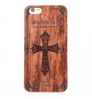 RETRO EMBOSSMENT CARVING DESIGN WOOD BACK CASE COVER FOR IPHONE 6 PLUS / 6S PLUS (DEEP BRO