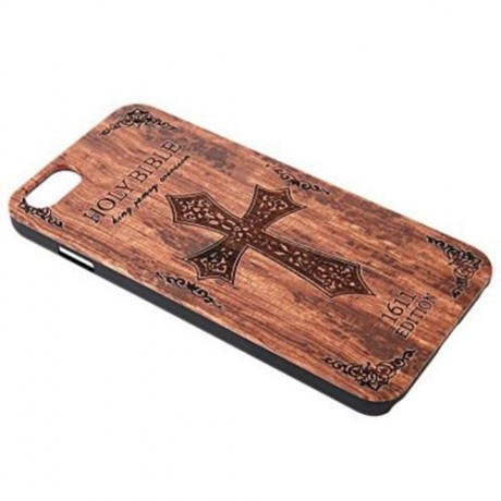 RETRO EMBOSSMENT CARVING DESIGN WOOD BACK CASE COVER FOR IPHONE 6 PLUS / 6S PLUS (DEEP BRO