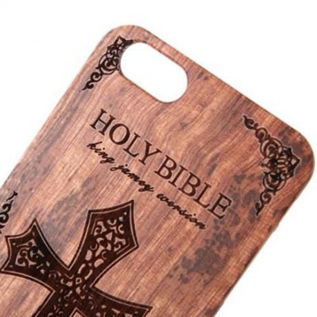 RETRO EMBOSSMENT CARVING DESIGN WOOD BACK CASE COVER FOR IPHONE 6 PLUS / 6S PLUS (DEEP BRO
