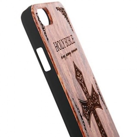 RETRO EMBOSSMENT CARVING DESIGN WOOD BACK CASE COVER FOR IPHONE 6 PLUS / 6S PLUS (DEEP BRO