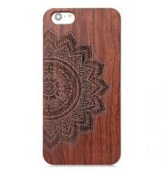 EMBOSSED WOOD FRAME STYLE BACK COVER CASE FOR IPHONE 6 PLUS / 6S PLUS (DEEP BROWN)