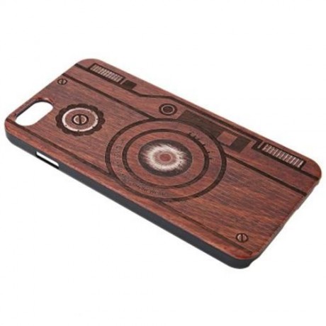 CAMERA WOOD STYLE FRAME BACK COVER CASE FOR IPHONE 6 PLUS / 6S PLUS (DEEP BROWN)