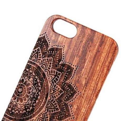 RETRO HALF FLOWER PATTERN EMBOSSMENT CARVING DESIGN WOOD BACK CASE COVER FOR IPHONE 6 / 6S