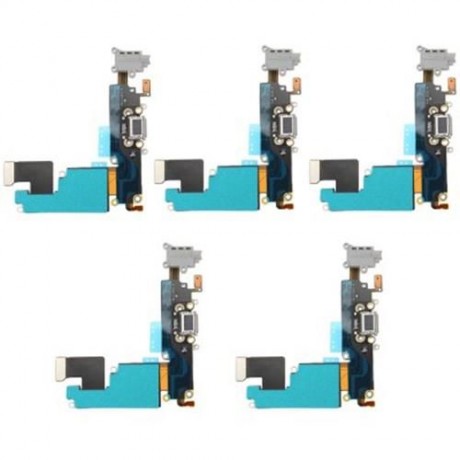 5PCS HEADPHONE AUDIO CHARGING DATA USB PORT FLEX CABLE REPAIR PARTS FOR IPHONE 6 PLUS (DEE