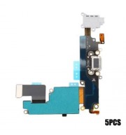 5PCS HEADPHONE AUDIO CHARGING DATA USB PORT FLEX CABLE REPAIR PARTS FOR IPHONE 6 PLUS (LIG