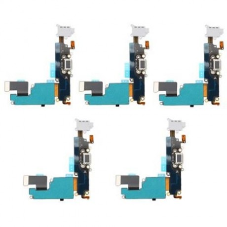 5PCS HEADPHONE AUDIO CHARGING DATA USB PORT FLEX CABLE REPAIR PARTS FOR IPHONE 6 PLUS (LIG