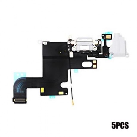 5PCS HEADPHONE AUDIO CHARGING DATA USB PORT FLEX CABLE REPAIR PARTS FOR IPHONE 6 (LIGHT GR