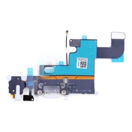 5PCS HEADPHONE AUDIO CHARGING DATA USB PORT FLEX CABLE REPAIR PARTS FOR IPHONE 6 (WHITE)