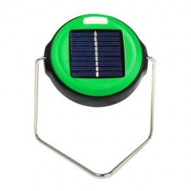 LED SOLAR POWERED LAMP CAMP NIGHT FLASHLIGHTS WITH HAND CRANK (GREEN)