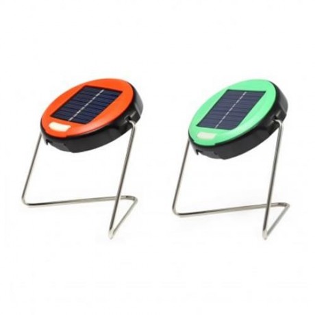 LED SOLAR POWERED LAMP CAMP NIGHT FLASHLIGHTS WITH HAND CRANK (GREEN)