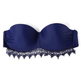 FRESH STYLE HALTER PURE COLOR BRA LOW WAIST FRINGED PRINTED BRIEFS BIKINI SET FOR WOMEN (P