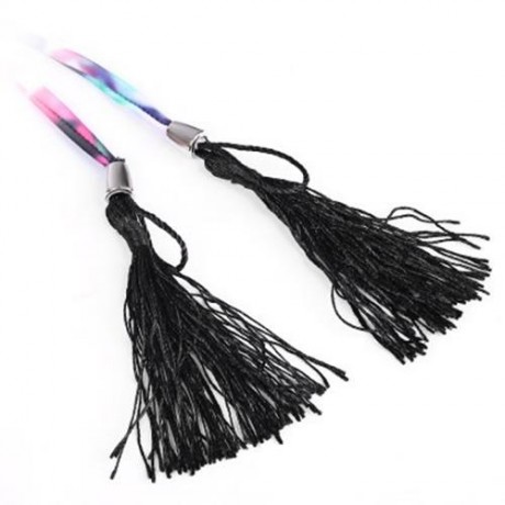 FRESH STYLE HALTER PURE COLOR BRA LOW WAIST FRINGED PRINTED BRIEFS BIKINI SET FOR WOMEN (P