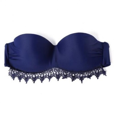 FRESH STYLE HALTER PURE COLOR BRA LOW WAIST FRINGED PRINTED BRIEFS BIKINI SET FOR WOMEN (P