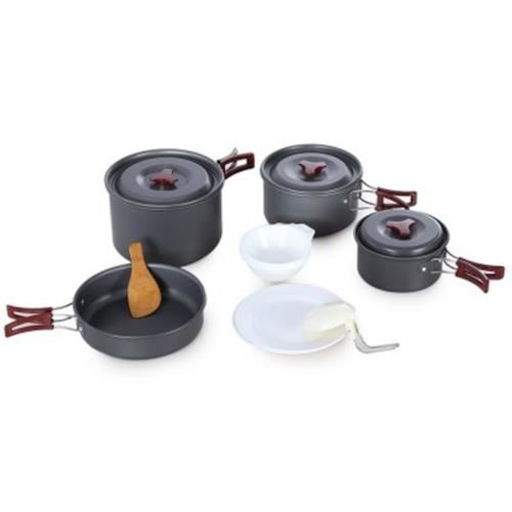 AOTU AL500 OUTDOOR COOKWARE SET ALUMINUM ALLOY MADE (TITANIUM GREY)