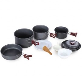 AOTU AL500 OUTDOOR COOKWARE SET ALUMINUM ALLOY MADE (TITANIUM GREY)