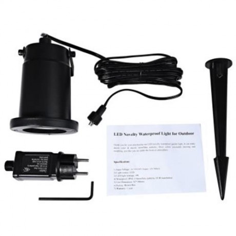 OUTDOOR MOVING LED WATERPROOF SNOWFLAKE LIGHT PROJECTOR LAMP (BLACK)