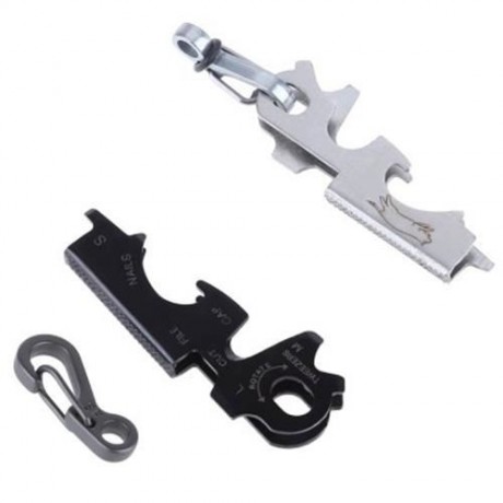 EDCGEAR MULTIFUNCTIONAL STAINLESS STEEL KEY CLIP CORKSCREW CAMPING TOOL OUTDOOR SURVIVAL G