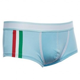 SIMPLE ELASTIC WAIST COLOR STRIPED COTTON BLEND BOXERS FOR MAN (ICE BLUE)