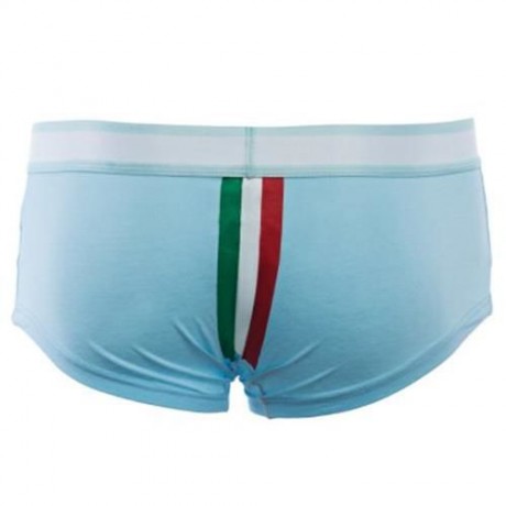 SIMPLE ELASTIC WAIST COLOR STRIPED COTTON BLEND BOXERS FOR MAN (ICE BLUE)