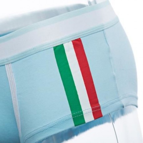 SIMPLE ELASTIC WAIST COLOR STRIPED COTTON BLEND BOXERS FOR MAN (ICE BLUE)