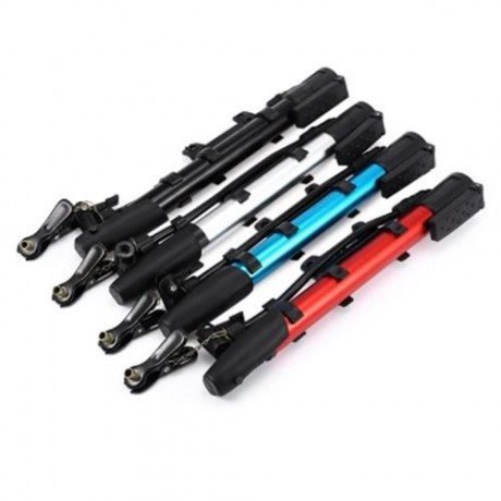 PORTABLE ALUMINUM BICYCLE BALL TIRE HAND AIR PUMP HIGH PRESSURE INFLATOR (RED)