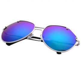 CLASSIC UNISEX COLORED COATING TRIMMING EYEWEAR METAL GLASSES (GOLD FRAME   SILVER)