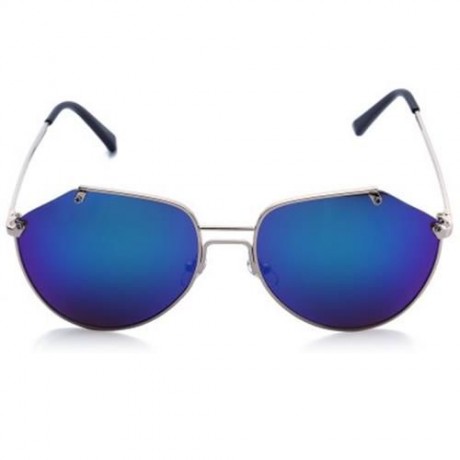CLASSIC UNISEX COLORED COATING TRIMMING EYEWEAR METAL GLASSES (GOLD FRAME   SILVER)