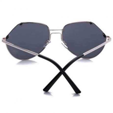 CLASSIC UNISEX COLORED COATING TRIMMING EYEWEAR METAL GLASSES (GOLD FRAME   SILVER)