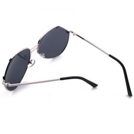 CLASSIC UNISEX COLORED COATING TRIMMING EYEWEAR METAL GLASSES (GOLD FRAME   SILVER)