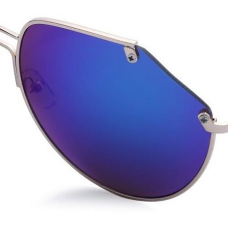 CLASSIC UNISEX COLORED COATING TRIMMING EYEWEAR METAL GLASSES (GOLD FRAME   SILVER)
