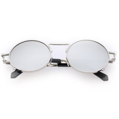 STYLISH COLORED COATING LADIES EYEWEAR ROUND FRAME PUNK FROG SUNGLASSES (#2)