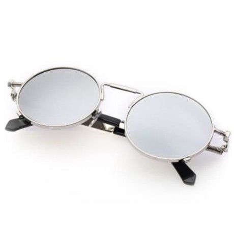 STYLISH COLORED COATING LADIES EYEWEAR ROUND FRAME PUNK FROG SUNGLASSES (#2)