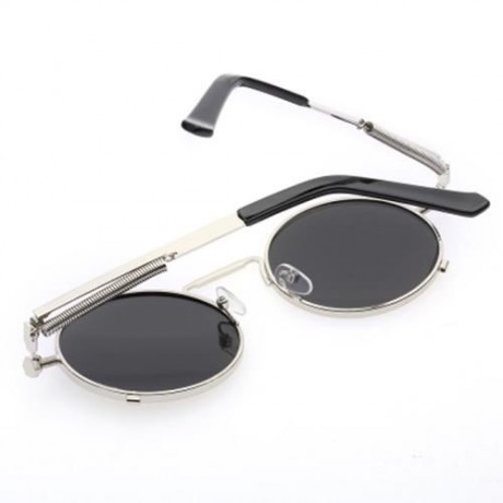 STYLISH COLORED COATING LADIES EYEWEAR ROUND FRAME PUNK FROG SUNGLASSES (#2)