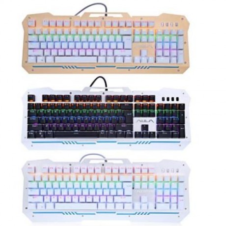 AULA F2009 LED BACKLIT PROFESSIONAL BLUE AXIS MECHANICAL GAMING KEYBOARD (BLACK)