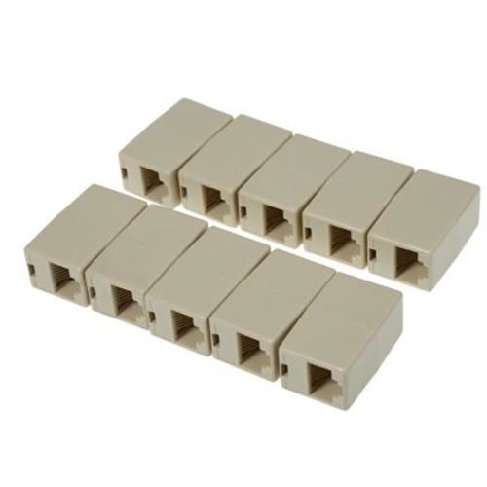 10PCS RJ45 NETWORK CABLE EXTENDER CONNECTOR ADAPTER (YELLOW)
