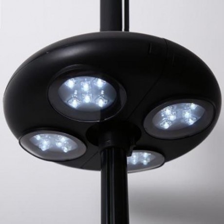 24 LEDS ADJUSTABLE OUTDOOR PATIO UMBRELLA POLE LIGHT (BLACK)