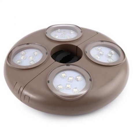 24 LEDS ADJUSTABLE OUTDOOR PATIO UMBRELLA POLE LIGHT (M COFFEE)