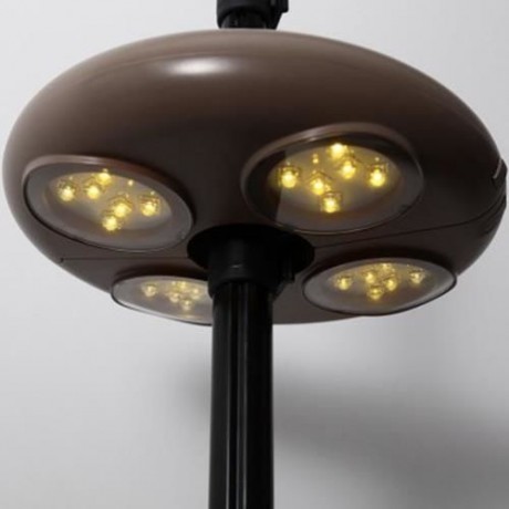 24 LEDS ADJUSTABLE OUTDOOR PATIO UMBRELLA POLE LIGHT (M COFFEE)