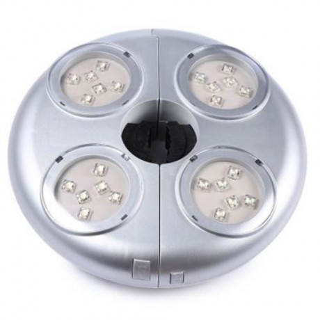 24 LEDS ADJUSTABLE OUTDOOR PATIO UMBRELLA POLE LIGHT (SILVER)