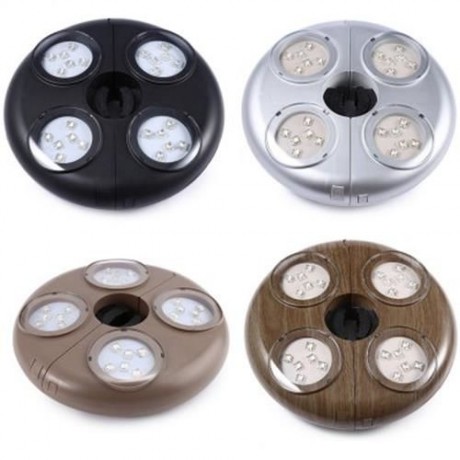 24 LEDS ADJUSTABLE OUTDOOR PATIO UMBRELLA POLE LIGHT (SILVER)