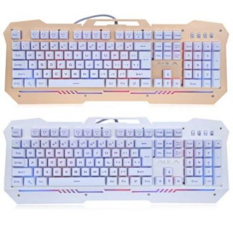AULA 104 KEYS 7-COLOR LED BACKLIGHT WIRED GAMING KEYBOARD (GOLDEN)