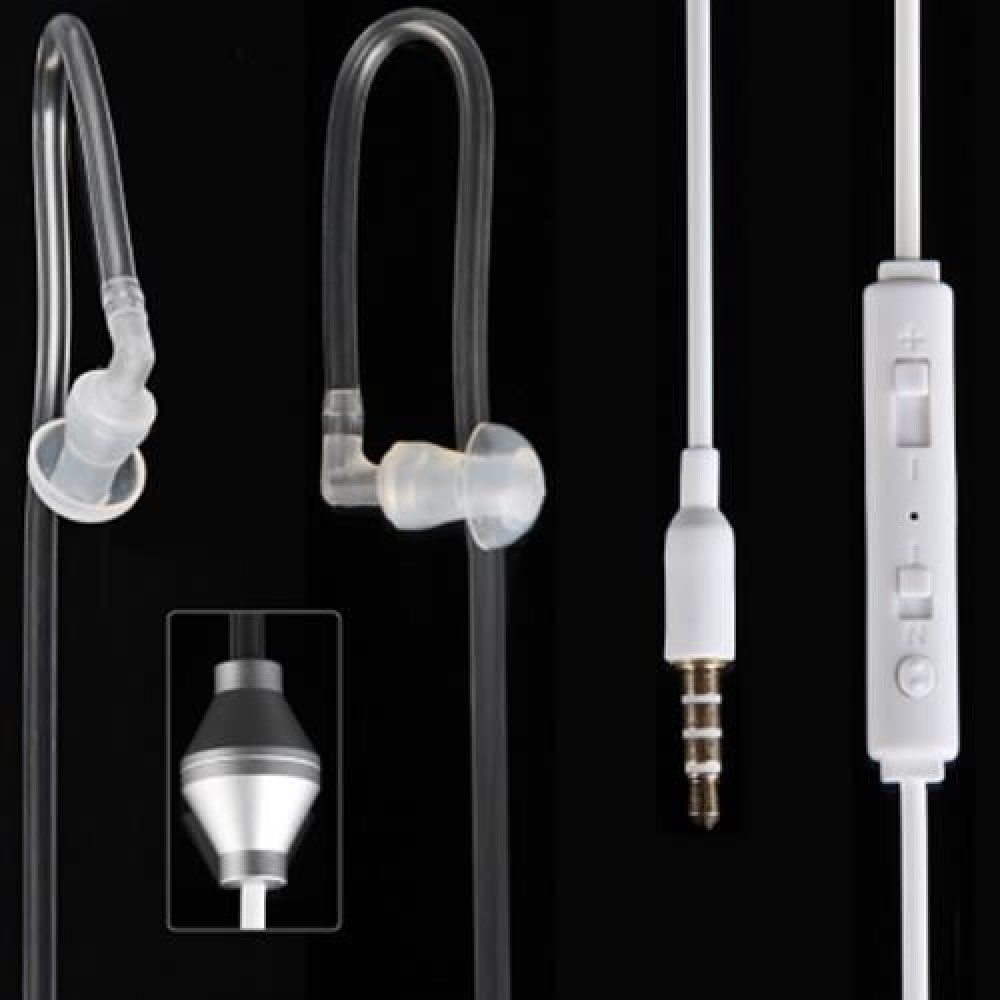 EXQUISITE SPIRAL AGENT STYLE ANTI-RADIATION EARPHONE WITH SINGLE CABLE 3.5MM PLUG (WHITE) EXQUISITE SPIRAL AGENT STYLE ANTI-RADIATION EARPHONE WITH SINGLE CABLE 3.5MM PLUG (WHITE)