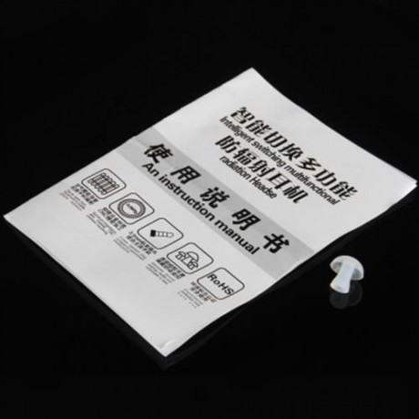 EXQUISITE SPIRAL AGENT STYLE ANTI-RADIATION EARPHONE WITH SINGLE CABLE 3.5MM PLUG (WHITE)