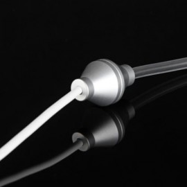 EXQUISITE SPIRAL AGENT STYLE ANTI-RADIATION EARPHONE WITH SINGLE CABLE 3.5MM PLUG (WHITE)