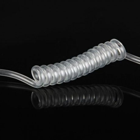 EXQUISITE SPIRAL AGENT STYLE ANTI-RADIATION EARPHONE WITH SINGLE CABLE 3.5MM PLUG (WHITE)